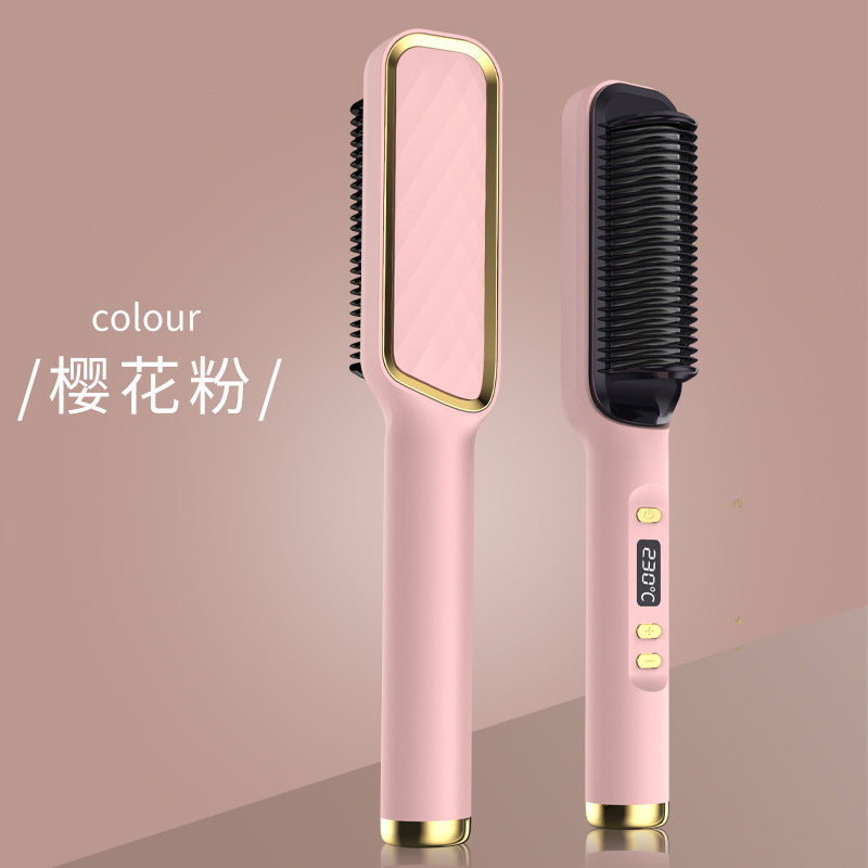 Electric Hair Straightener Comb – 2-in-1 Hair Straightening & Curling Styling Brush