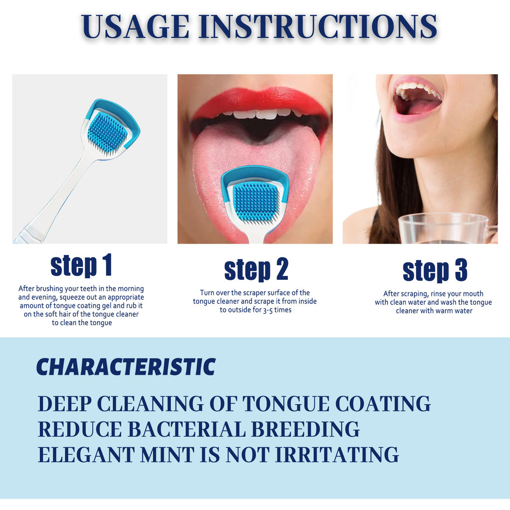 Tongue Coating Cleansing Gel – Fresh Breath & Oral Care with Brush