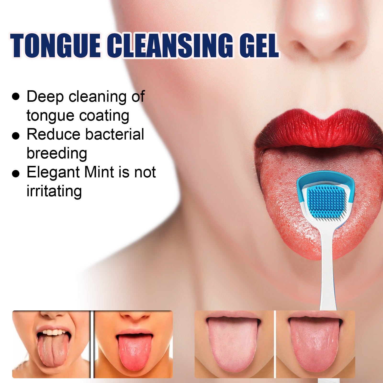 Tongue Coating Cleansing Gel – Fresh Breath & Oral Care with Brush