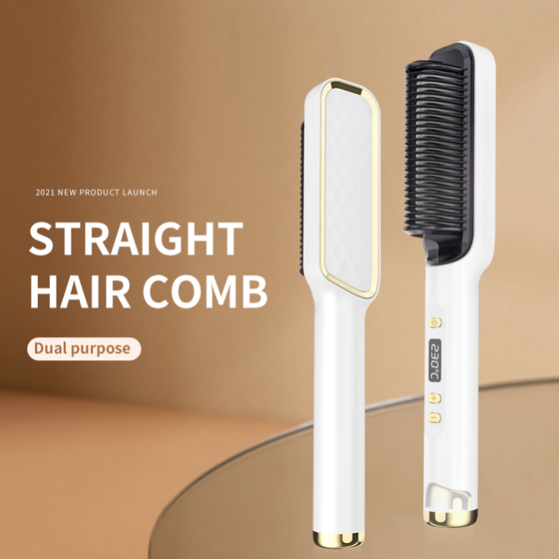 Electric Hair Straightener Comb – 2-in-1 Hair Straightening & Curling Styling Brush