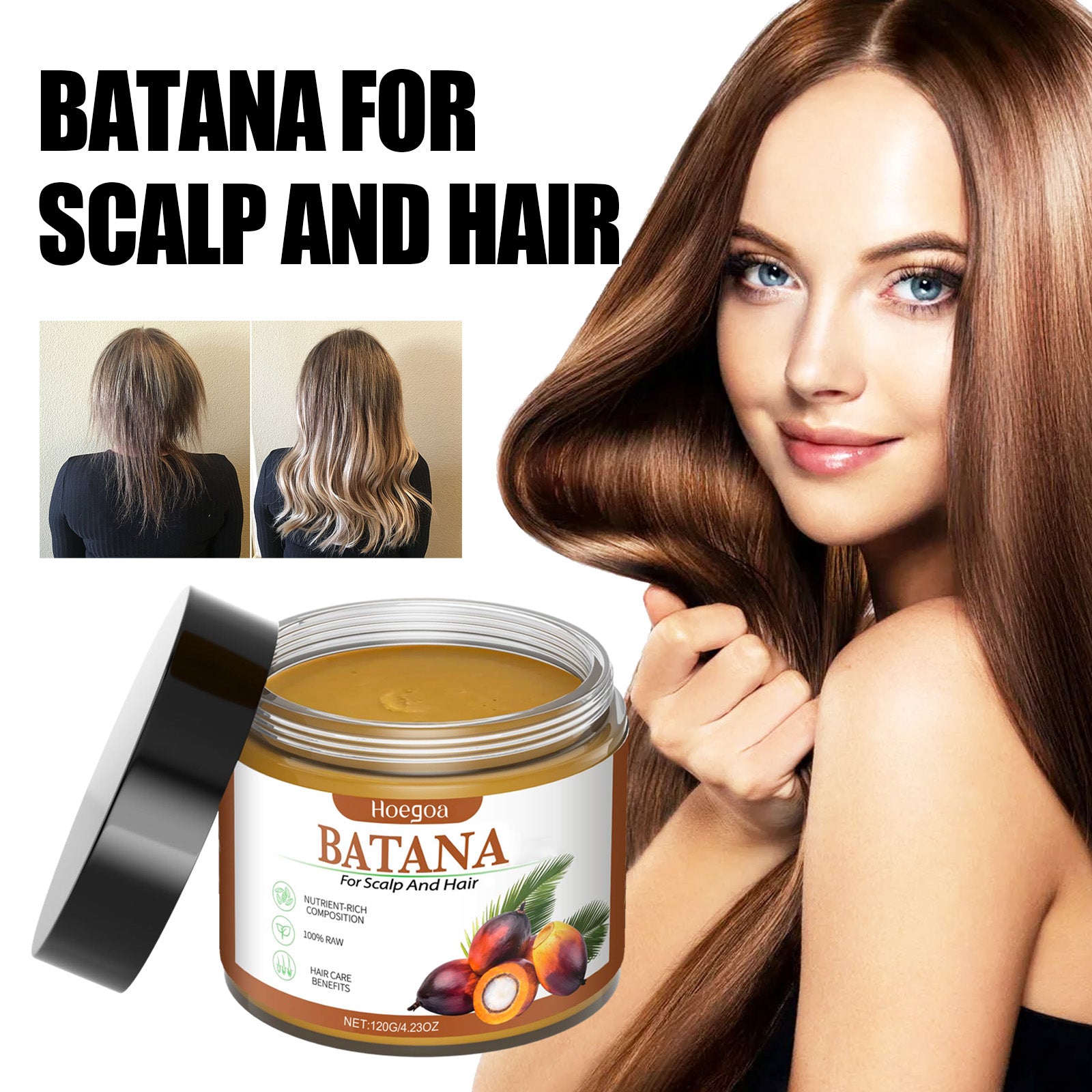 Batana Hair & Scalp Oil – Nourishing Mask for Smooth, Healthy Hair