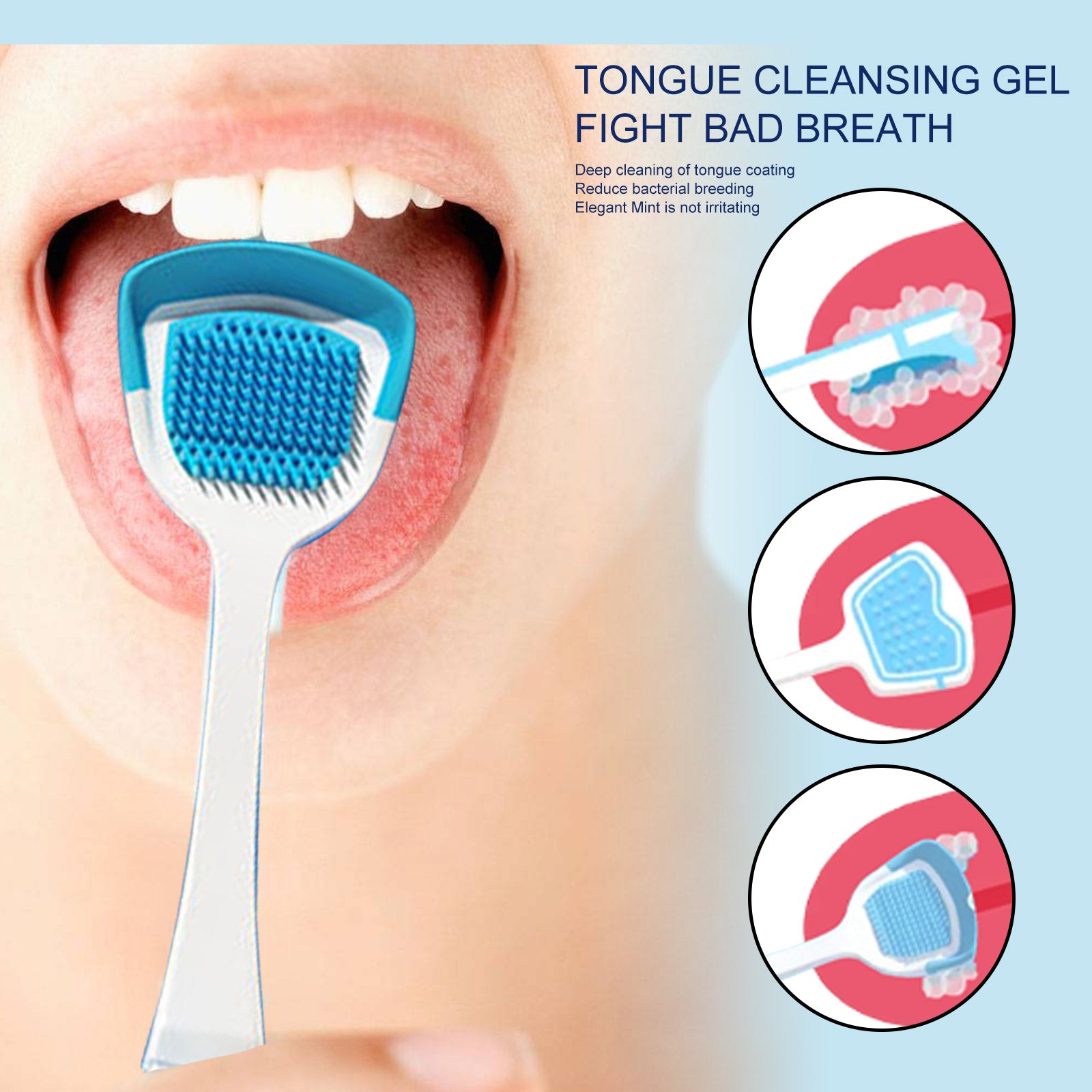 Tongue Coating Cleansing Gel – Fresh Breath & Oral Care with Brush