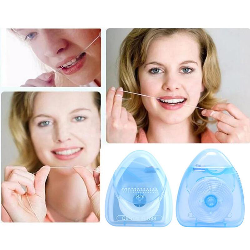 50M Dental Floss with Reusable Case – Teeth Cleaning Oral Hygiene Floss Kit