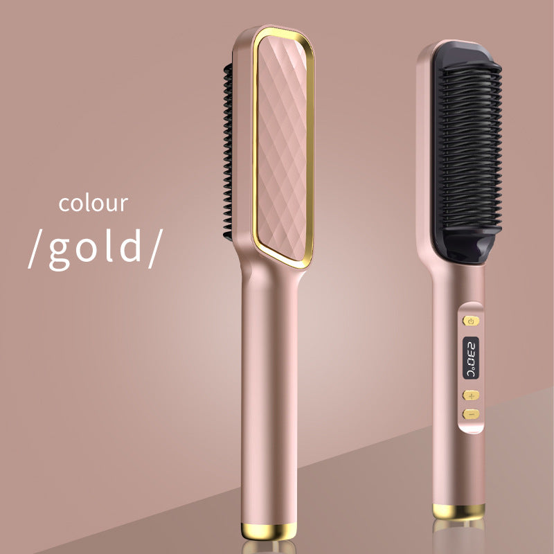 Electric Hair Straightener Comb – 2-in-1 Hair Straightening & Curling Styling Brush